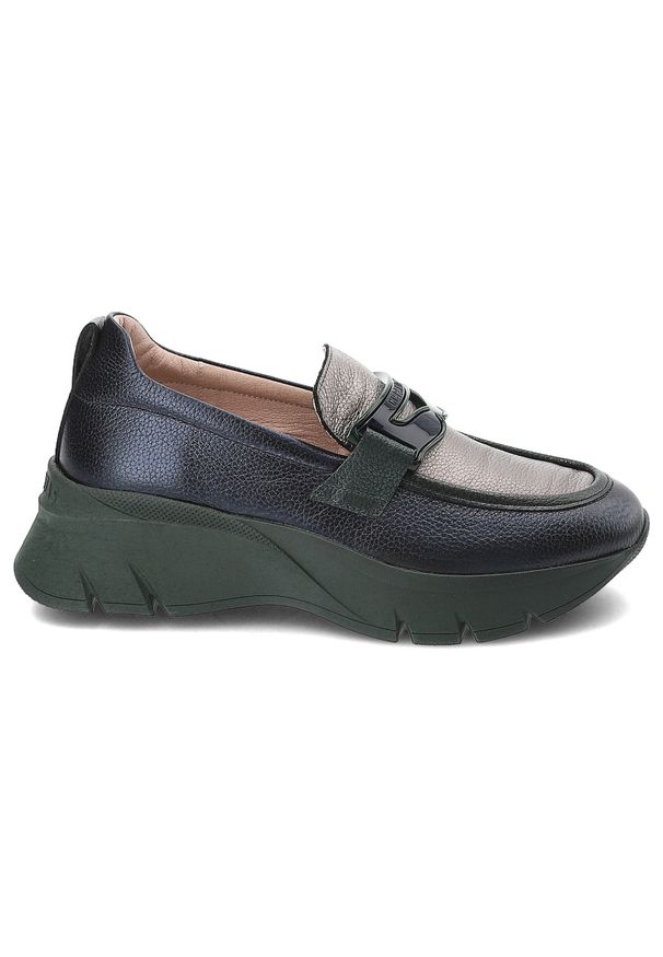 Granatowe Półbuty Hispanitas Mokasyny Premium. Okazja: na co dzień. Kolor: niebieski. Materiał: skóra. Styl: elegancki, casual