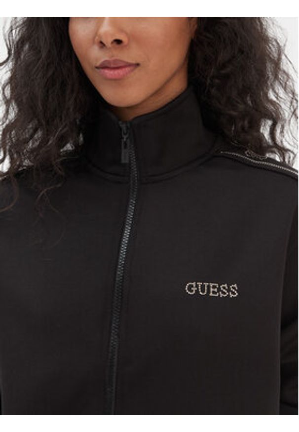 Guess Bluza V5BQ15 KCX22 Czarny Regular Fit. Kolor: czarny. Materiał: syntetyk