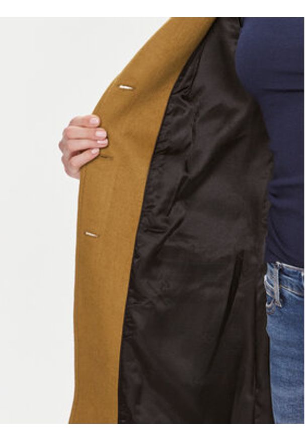 Bruuns Bazaar Płaszcz wełniany Catarina BBW2508 Brązowy Regular Fit. Kolor: brązowy. Materiał: wełna, syntetyk