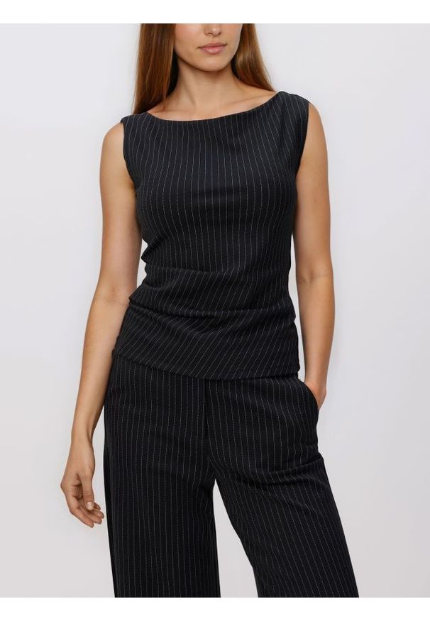 Reserved - Bluzka z wiskozą - ciemnoszary. Kolor: szary. Materiał: wiskoza