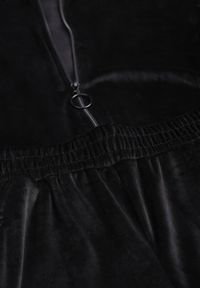 Renee - Czarny Komplet Dresowy z Welurowej Dzianiny Szerokie Spodnie i Krótka Bluza Avilti. Kolor: czarny. Materiał: dzianina, welur, dresówka #7