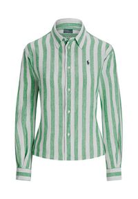 Polo Ralph Lauren Koszula 211935130007 Zielony Relaxed Fit. Typ kołnierza: polo. Kolor: zielony. Materiał: len #5