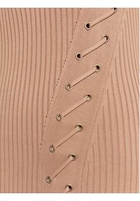 Guess Sukienka dzianinowa W3RK40 Z2U00 Brązowy Slim Fit. Kolor: brązowy. Materiał: syntetyk #5