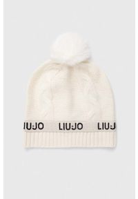 Liu Jo czapka kolor beżowy. Kolor: beżowy. Wzór: ze splotem #1