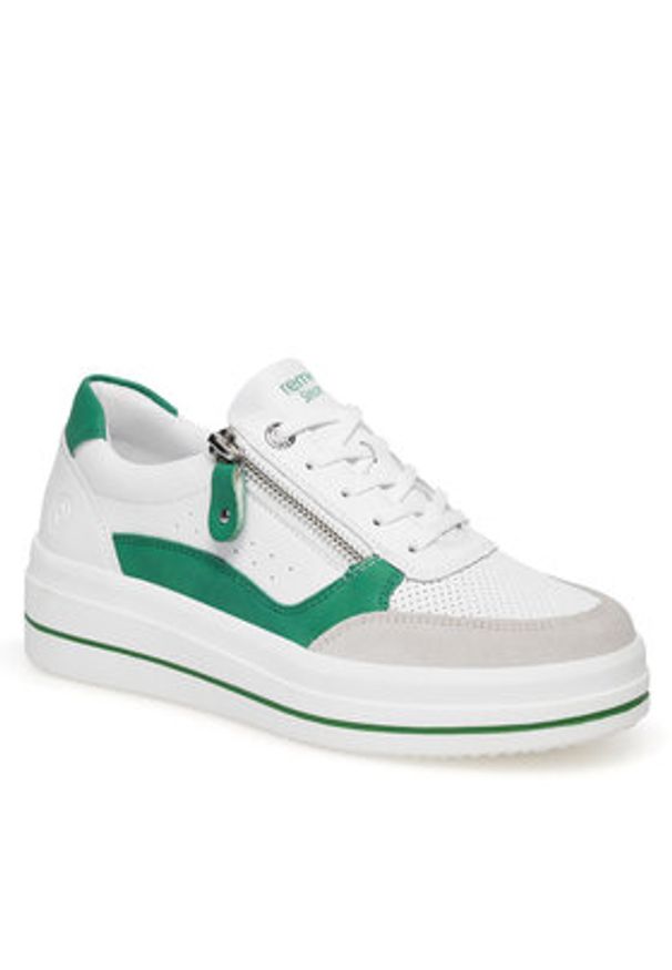Remonte Sneakersy D1C00-80 Biały. Kolor: biały. Materiał: skóra