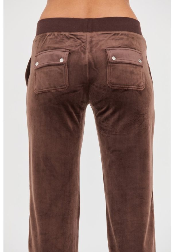 Juicy Couture - JUICY COUTURE Brązowe damskie spodnie Del Ray Pocket Pant, Rozmiar L. Kolor: brązowy