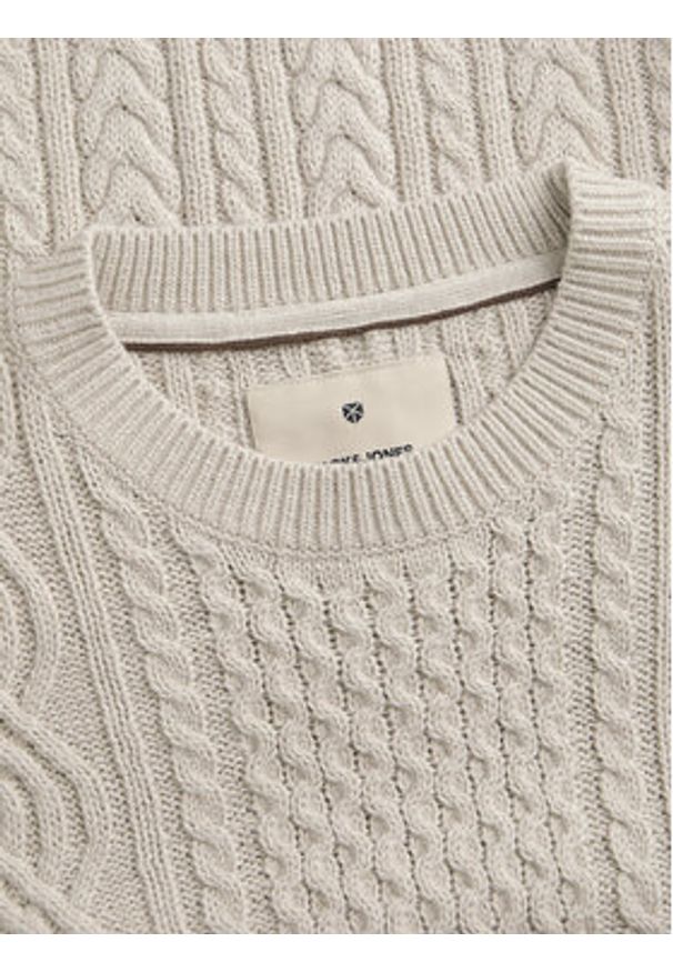 Jack & Jones Sweter Blusean 12283486 Beżowy Regular Fit. Kolor: beżowy. Materiał: bawełna