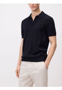 Reserved - Bawełniany sweter polo - czarny. Typ kołnierza: polo. Kolor: czarny. Materiał: bawełna #1