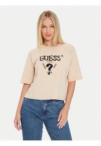 Guess T-Shirt Aurelie V4YI06 I3Z14 Beżowy Boxy Fit. Kolor: beżowy. Materiał: bawełna #1