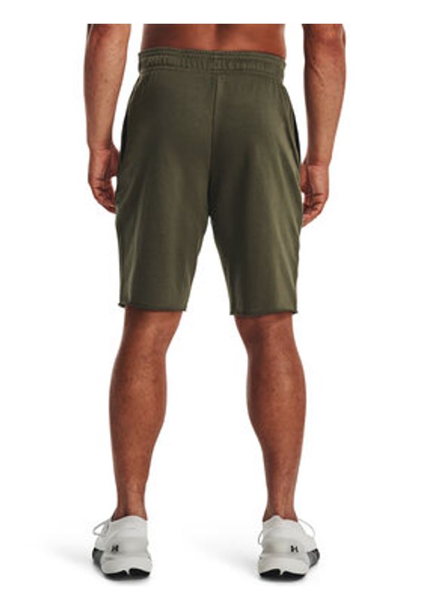 Under Armour Szorty sportowe UA RIVAL TERRY SHORT 1361631 Khaki Regular Fit. Kolor: brązowy. Materiał: bawełna. Styl: sportowy