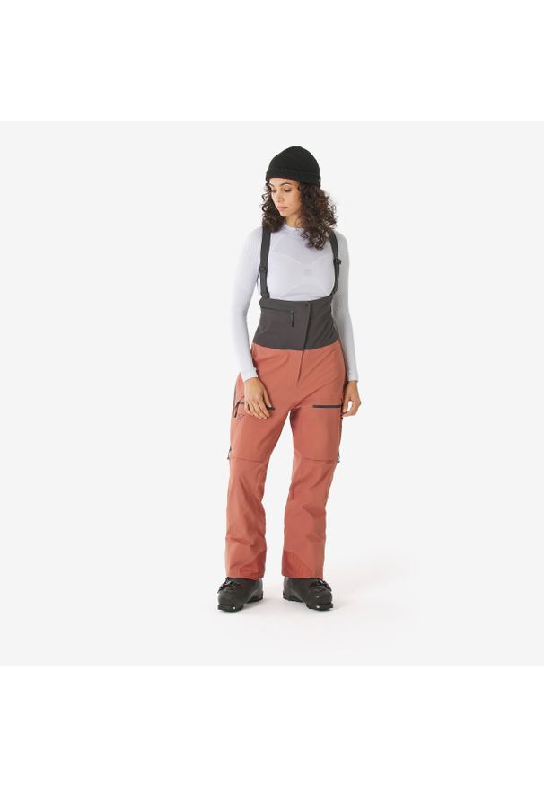 SIMOND - Spodnie narciarskie damskie Wedze FR900 freeride. Kolor: brązowy. Materiał: materiał. Długość: długie. Sport: narciarstwo