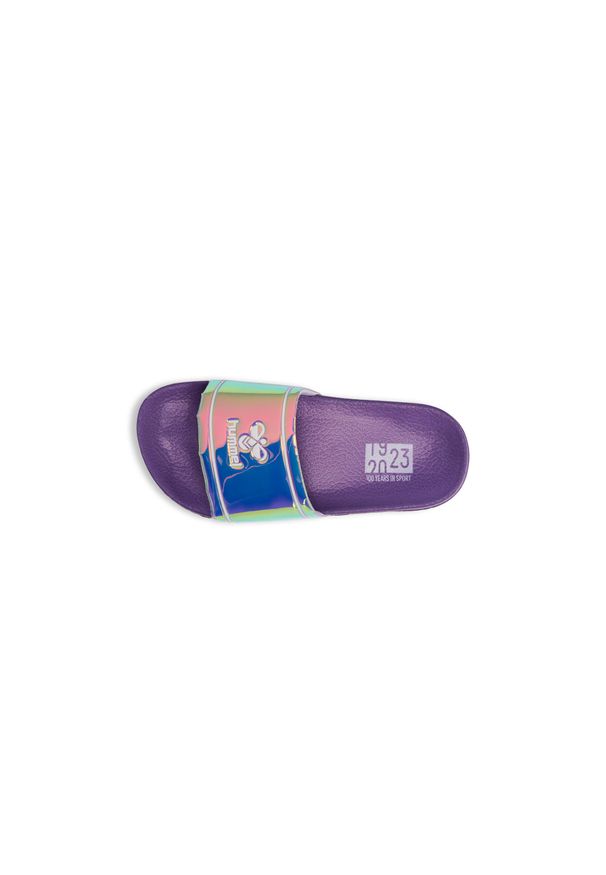 Kapcie dla dzieci Hummel Pool Slide Mirror. Kolor: fioletowy. Sezon: lato. Styl: elegancki
