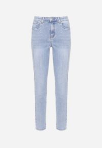 Born2be - Jasnoniebieskie Klasyczne Jeansy Skinny Giarlia. Kolor: niebieski. Wzór: aplikacja. Styl: klasyczny #7
