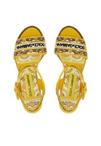 DOLCE & GABBANA - Dolce&Gabbana Espadryle CZ0318 AV804 Żółty. Kolor: żółty. Materiał: materiał #4