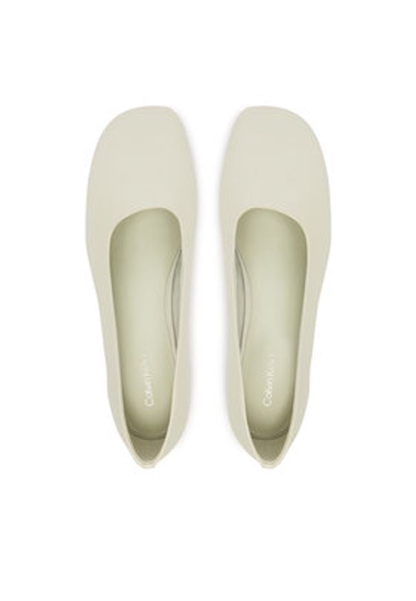 Calvin Klein Baleriny Round Ballerina Lth HW0HW02943 Biały. Kolor: biały. Materiał: skóra