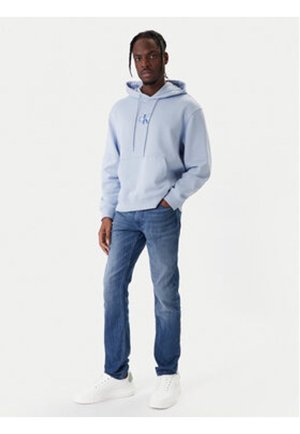 Calvin Klein Jeans Bluza LV04RD243G Fioletowy Regular Fit. Kolor: fioletowy. Materiał: bawełna