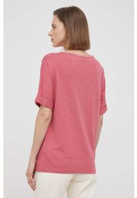 Geox t-shirt damski kolor różowy. Kolor: różowy. Materiał: materiał, dzianina, włókno. Wzór: gładki #2