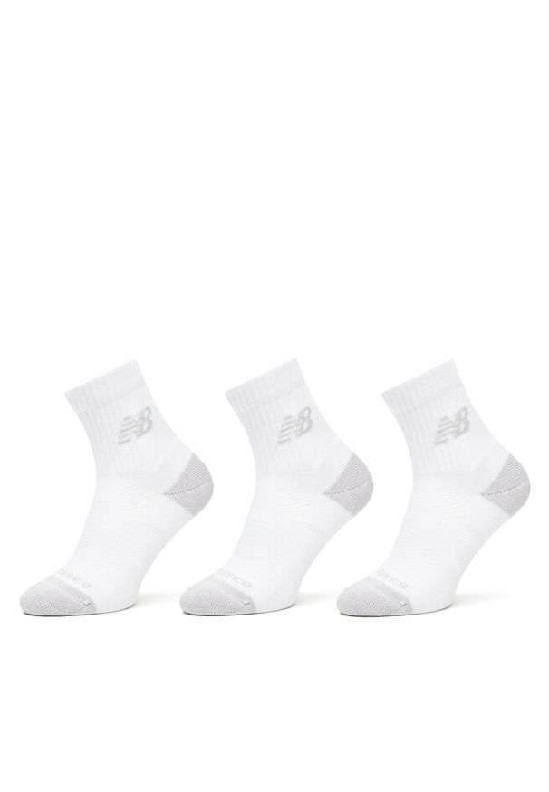 Zestaw 3 par wysokich skarpet unisex New Balance. Kolor: biały