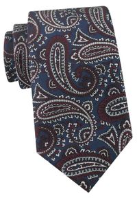 Krawat Męski - Angelo di Monti - Duże Paisley, Niebieski i Bordo. Kolor: niebieski, czerwony, wielokolorowy. Materiał: tkanina. Wzór: paisley. Styl: elegancki, wizytowy #1
