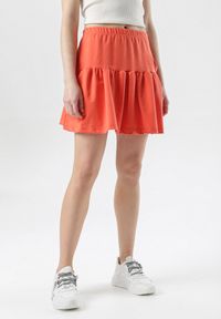 Born2be - Pomarańczowa Spódnica Nasura. Kolor: pomarańczowy. Materiał: dzianina. Wzór: gładki #3