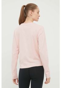 DKNY - Dkny longsleeve bawełniany kolor różowy. Kolor: różowy. Materiał: bawełna. Długość rękawa: długi rękaw
