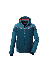 Killtec - Kurtka narciarska pikowana z odpinanym kapturem rozpinana na zamek męska. Kolor: niebieski, wielokolorowy, zielony. Sezon: zima. Sport: narciarstwo #1