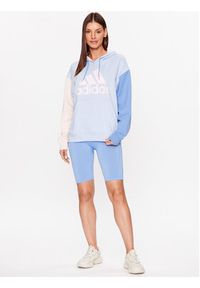 Adidas - adidas Bluza Essentials Big Logo Oversized French Terry Hoodie IC9870 Błękitny Loose Fit. Kolor: niebieski. Materiał: bawełna