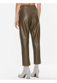 MAX&Co. Spodnie z imitacji skóry Creativo 77840723 Brązowy Relaxed Fit. Kolor: brązowy. Materiał: syntetyk, skóra