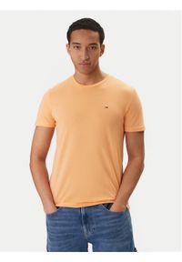 Tommy Jeans T-Shirt DM0DM20363 Pomarańczowy Slim Fit. Kolor: pomarańczowy. Materiał: bawełna #1