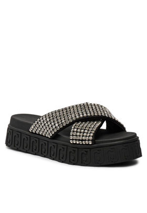 Liu Jo Klapki Lovely Sandal 02 BA4133 TX421 Czarny. Kolor: czarny. Materiał: materiał