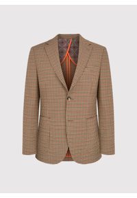 Pako Lorente - PAKO LORENTE - Beżowa marynarka w pepitkę. Okazja: na co dzień. Kolor: beżowy. Materiał: poliester, wiskoza, elastan. Sezon: jesień. Styl: casual #8