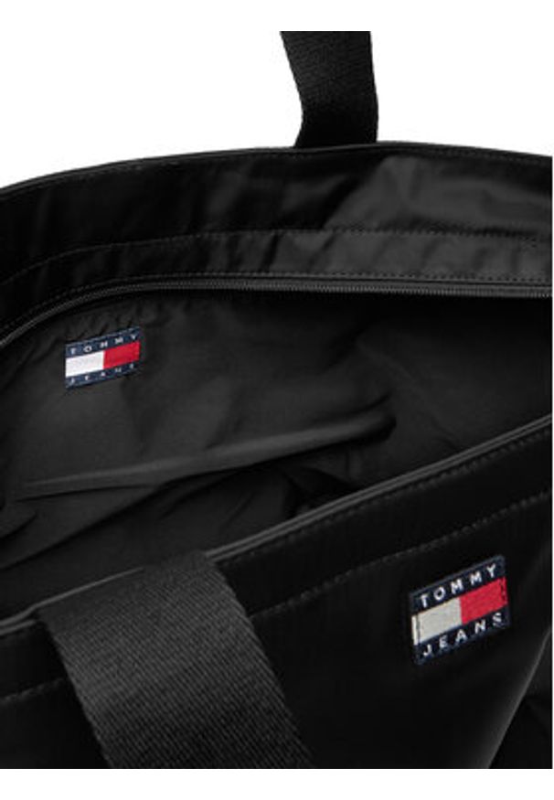 Tommy Jeans Torba Ess Daily Tote AW0AW17891 Czarny. Kolor: czarny. Materiał: materiał