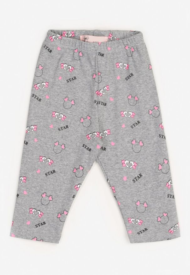 Born2be - Jasnoszare Legginsy Castosi. Kolor: szary. Materiał: dzianina, bawełna. Wzór: nadruk, napisy, aplikacja. Sezon: lato