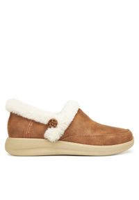 skechers - Skechers Kapcie Cozy Escape 168114/CSNT Brązowy. Kolor: brązowy. Materiał: skóra