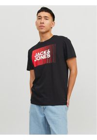 Jack & Jones - Jack&Jones T-Shirt Corp 12233999 Czarny Standard Fit. Kolor: czarny. Materiał: bawełna