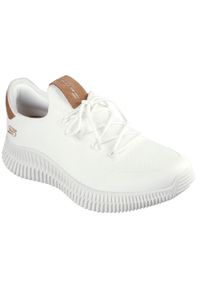 skechers - Buty do chodzenia męskie Skechers Bobs Geo City Dapper. Zapięcie: sznurówki. Kolor: biały. Materiał: syntetyk, tkanina, materiał. Szerokość cholewki: normalna. Sport: turystyka piesza