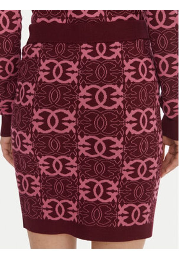 Pinko - PINKO Spódnica mini Bang Bang 106040 A2YD Bordowy Slim Fit. Kolor: czerwony. Materiał: wiskoza