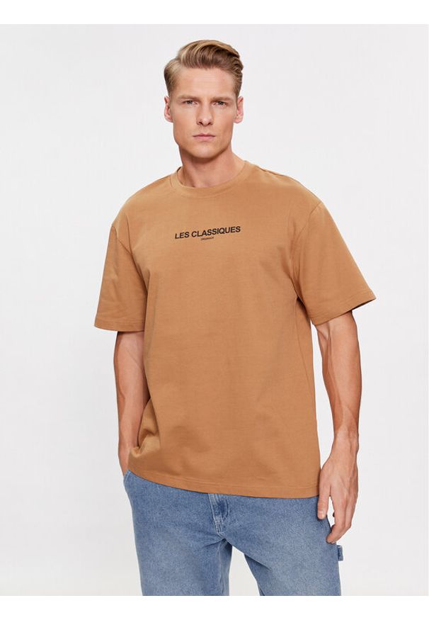 Only & Sons T-Shirt 22027063 Brązowy Regular Fit. Kolor: brązowy. Materiał: bawełna