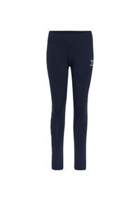 Dziecięce legginsy bawełniane Hummel Move Grid. Okazja: na uczelnię. Kolor: niebieski. Materiał: bawełna. Styl: młodzieżowy, sportowy #1