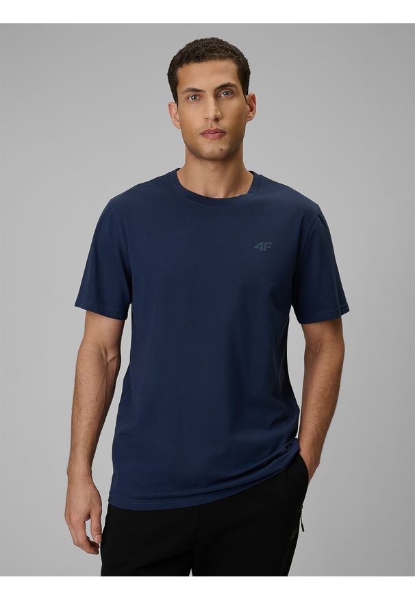 4f - 4F T-shirt regular gładki męski (2-pack) - multikolor L. Okazja: na co dzień. Kolor: wielokolorowy. Materiał: materiał. Wzór: gładki. Styl: klasyczny, casual
