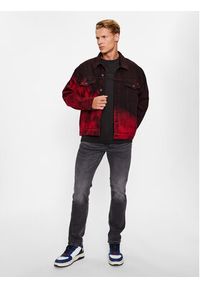 Hugo Kurtka jeansowa 50496087 Czerwony Relaxed Fit. Kolor: czerwony. Materiał: jeans, bawełna #2