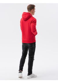 Ombre Clothing - Bluza męska w mocnych kolorach B1351 - czerwona - XXL. Typ kołnierza: kaptur. Kolor: czerwony. Materiał: bawełna, poliester. Wzór: nadruk #3
