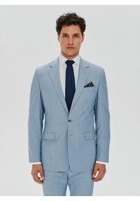 Pako Lorente - PAKO LORENTE – Błękitne męskie spodnie garniturowe. Kolor: niebieski. Materiał: wełna. Styl: elegancki #2