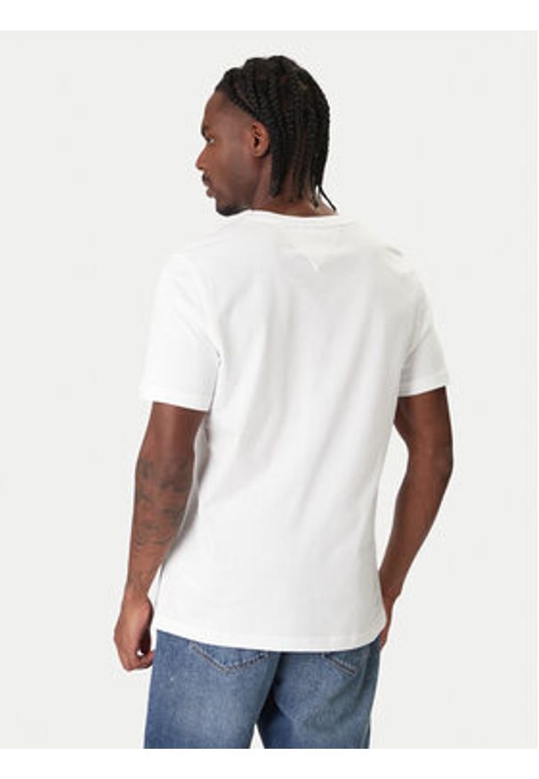 TOMMY HILFIGER - Tommy Hilfiger T-Shirt Embro Flag MW0MW42736 Biały Regular Fit. Kolor: biały. Materiał: bawełna