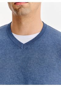 Pako Lorente - PAKO LORENTE – Niebieski sweter męski v-neck. Okazja: na co dzień. Kolor: niebieski, zielony, czarny, brązowy, czerwony. Materiał: nylon, wiskoza. Sezon: jesień. Styl: casual #3