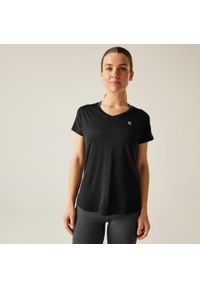 DARE 2B - Koszulka sportowa z krótkim rękawem damska Vigilant. Kolor: czarny, zielony, brązowy, wielokolorowy. Materiał: tkanina, skóra. Długość rękawa: krótki rękaw. Długość: krótkie. Sport: fitness #1