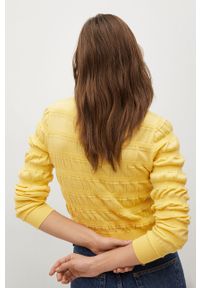 mango - Mango - Sweter LEAF. Okazja: na co dzień. Kolor: żółty. Materiał: dzianina. Długość rękawa: długi rękaw. Długość: długie. Styl: casual #3