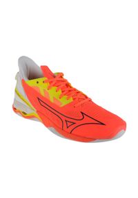 Buty halowe Mizuno Wave Mirage 5. Kolor: pomarańczowy, wielokolorowy, czarny. Model: Mizuno Wave