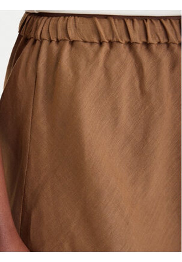 Marella Spódnica maxi Gamba 2613101094 Brązowy Regular Fit. Kolor: brązowy. Materiał: len