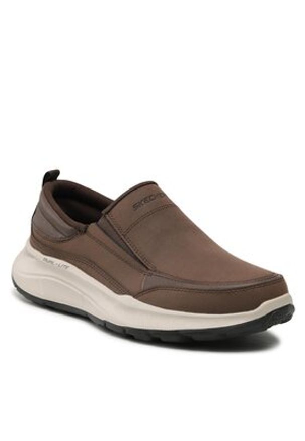skechers - Skechers Półbuty Harvey 232517/CHOC Brązowy. Kolor: brązowy. Materiał: skóra